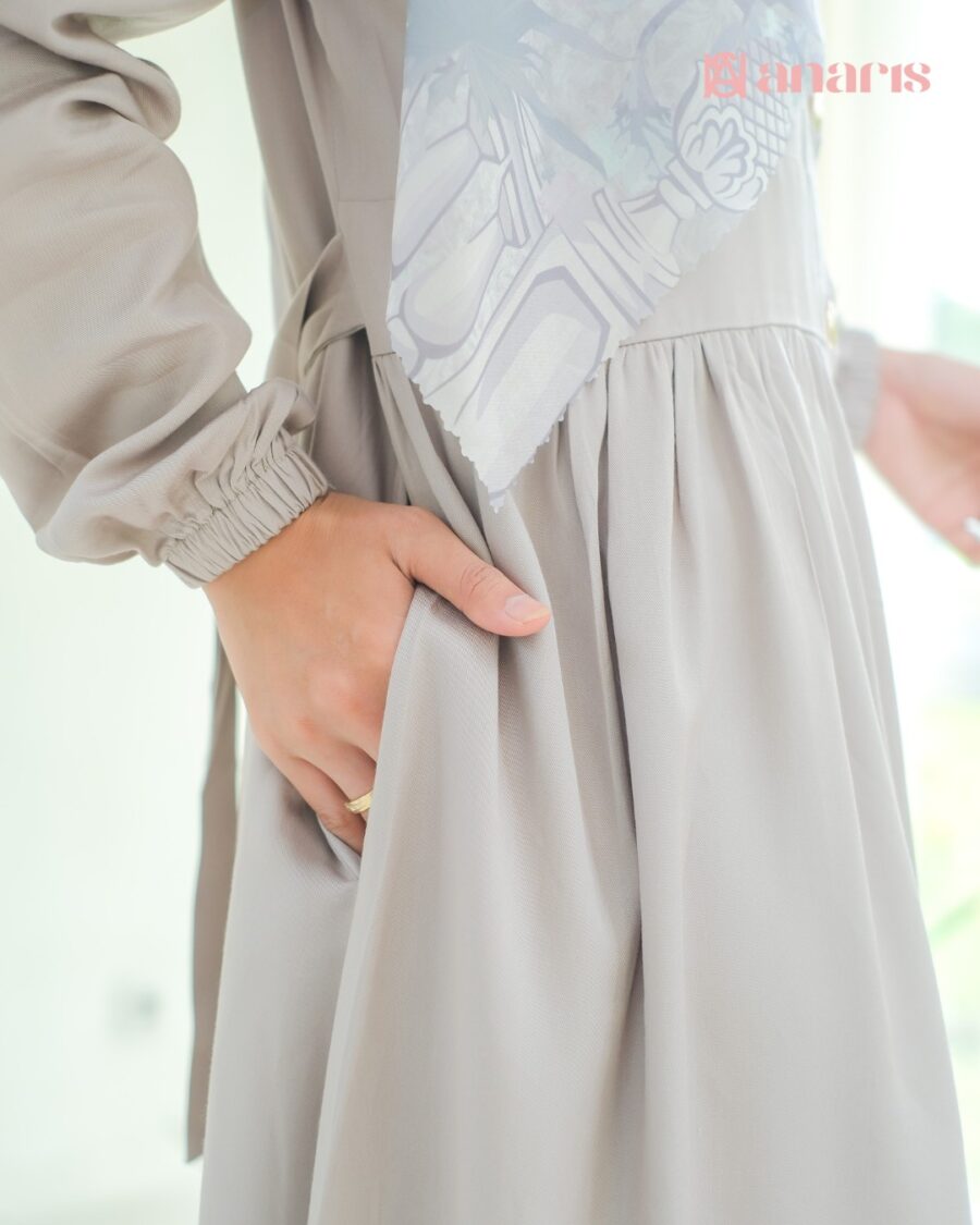 Estella Dress Grey - Gambar 3