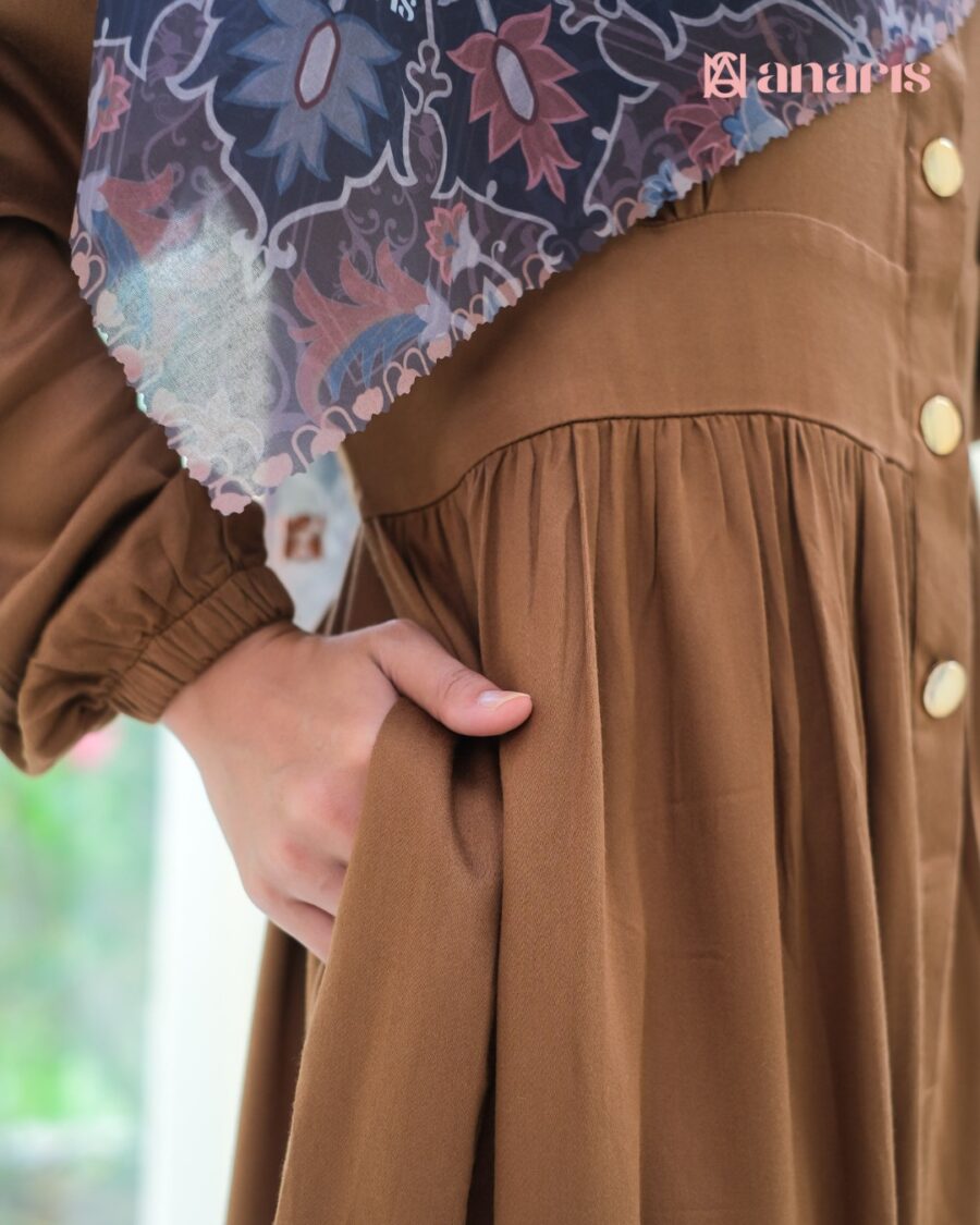 Estella Dress Brown - Gambar 3