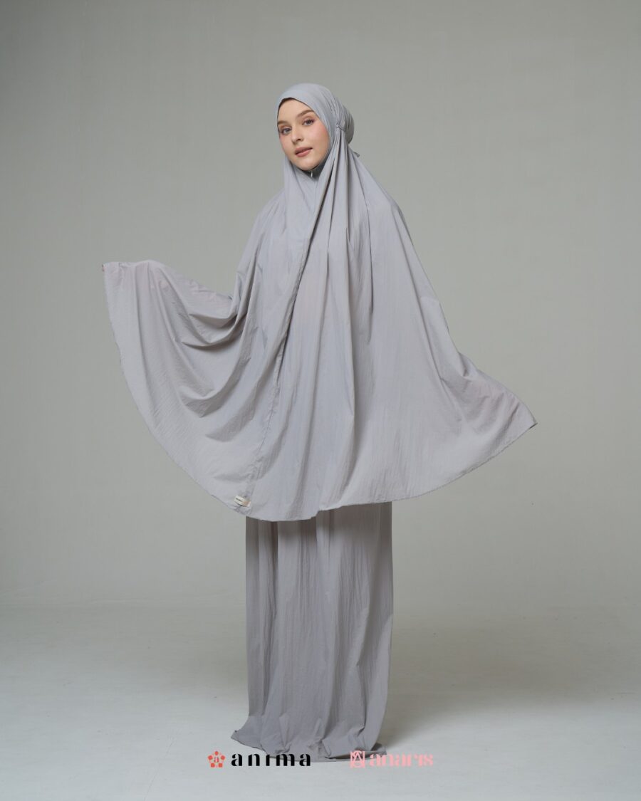 Mukena 2in1 Travela Series Light Grey AnarisXAnima