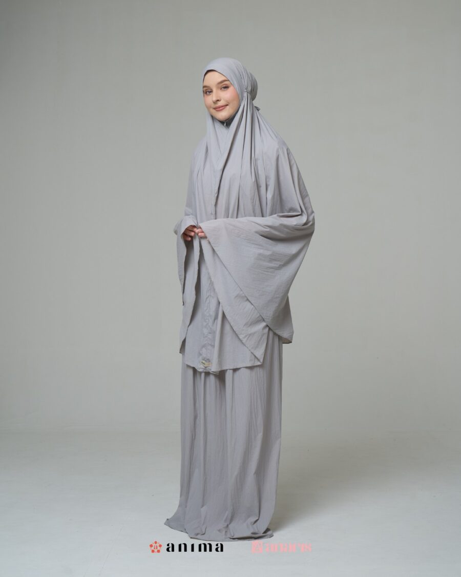 Mukena 2in1 Travela Series Light Grey AnarisXAnima - Gambar 4