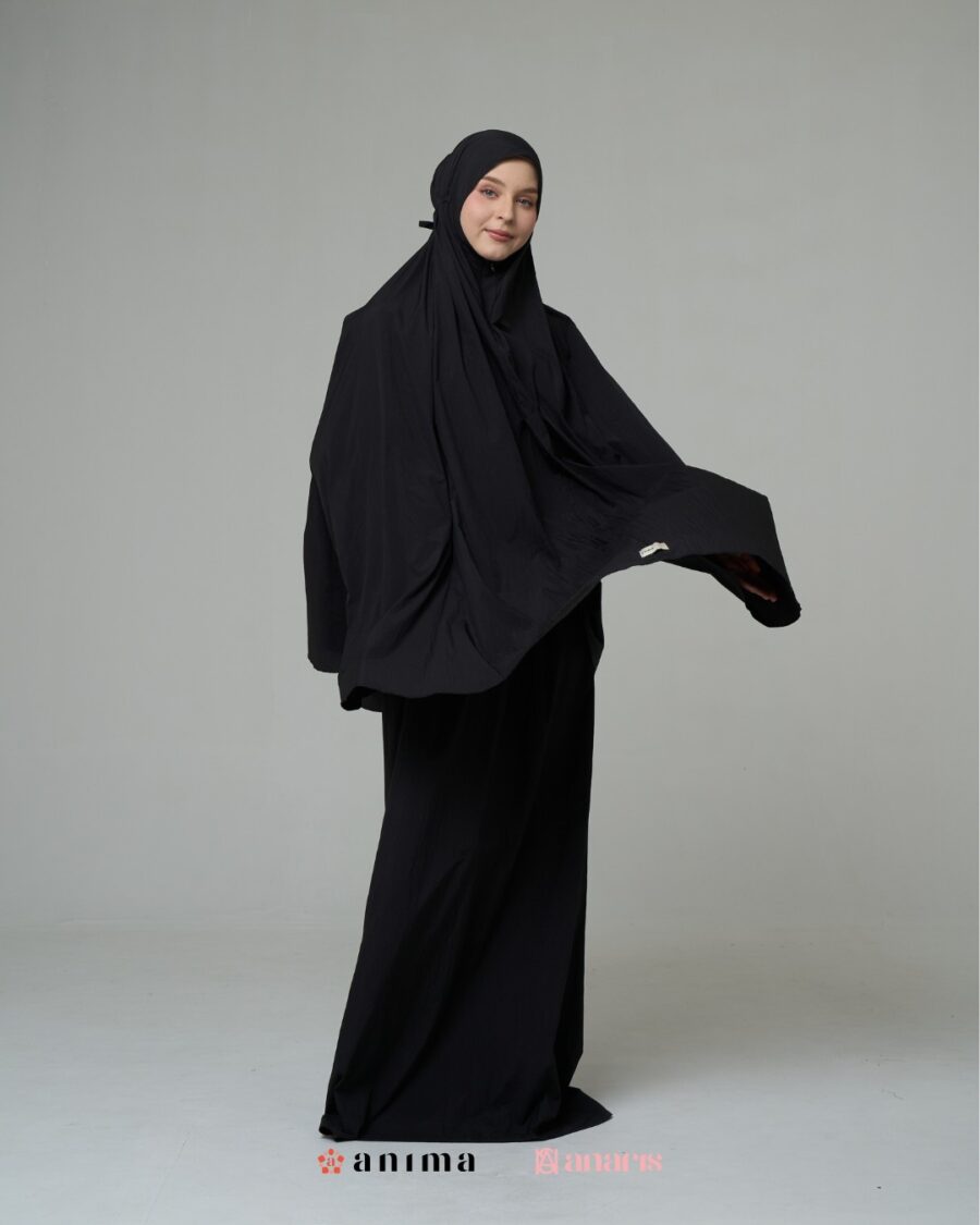 Mukena 2in1 Travela Series Black AnarisXAnima - Gambar 4