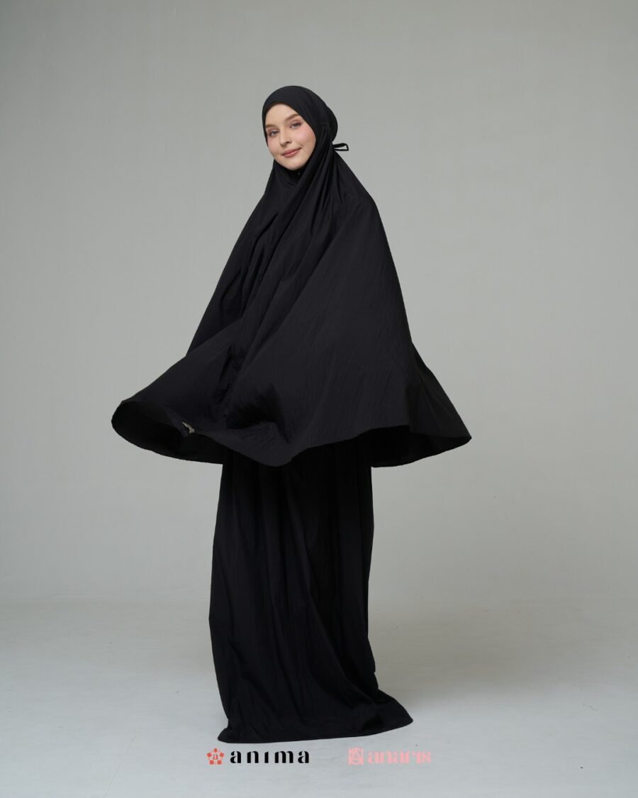 Mukena 2in1 Travela Series Black AnarisXAnima - Gambar 3