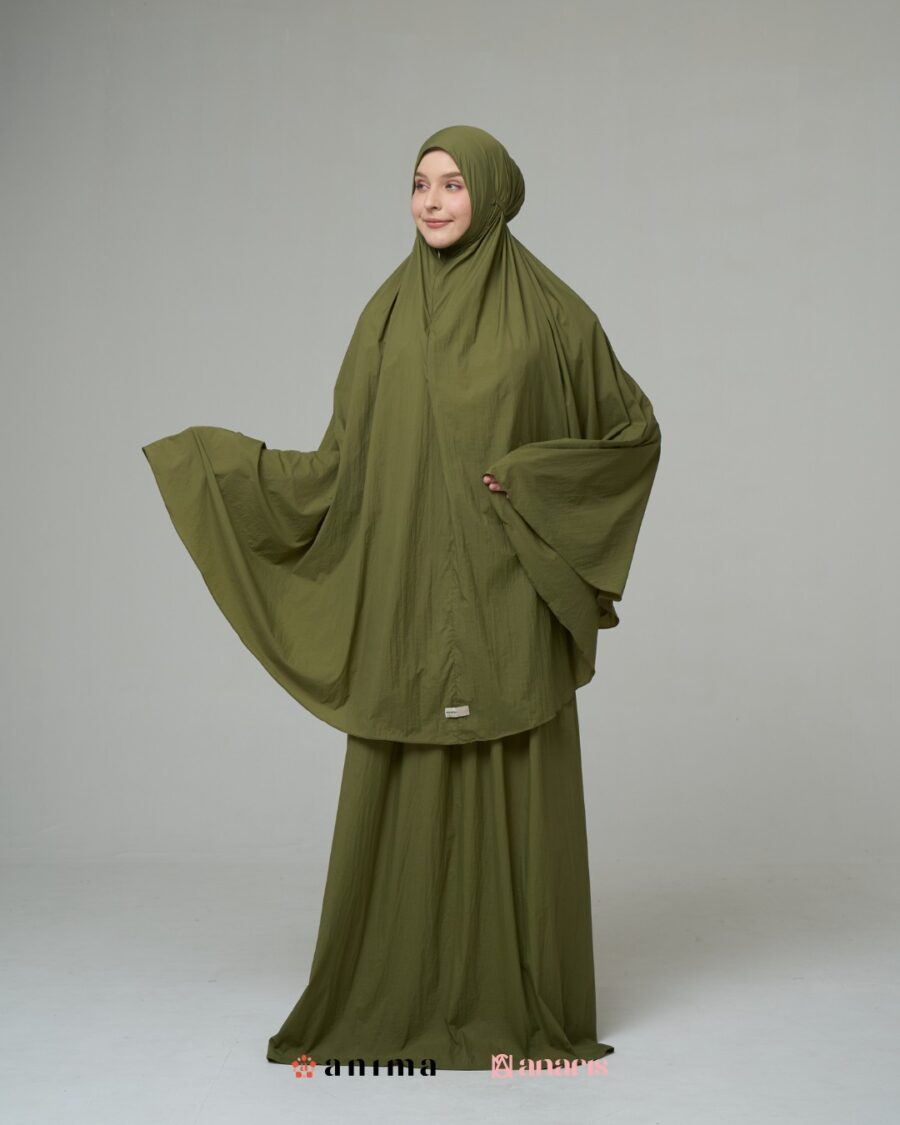 Mukena 2in1 Travela Series Olive AnarisXAnima - Gambar 4