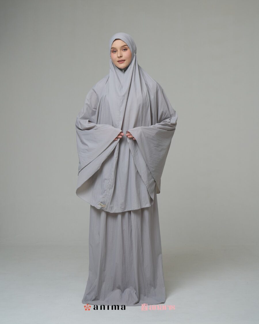Mukena 2in1 Travela Series Light Grey AnarisXAnima - Gambar 3