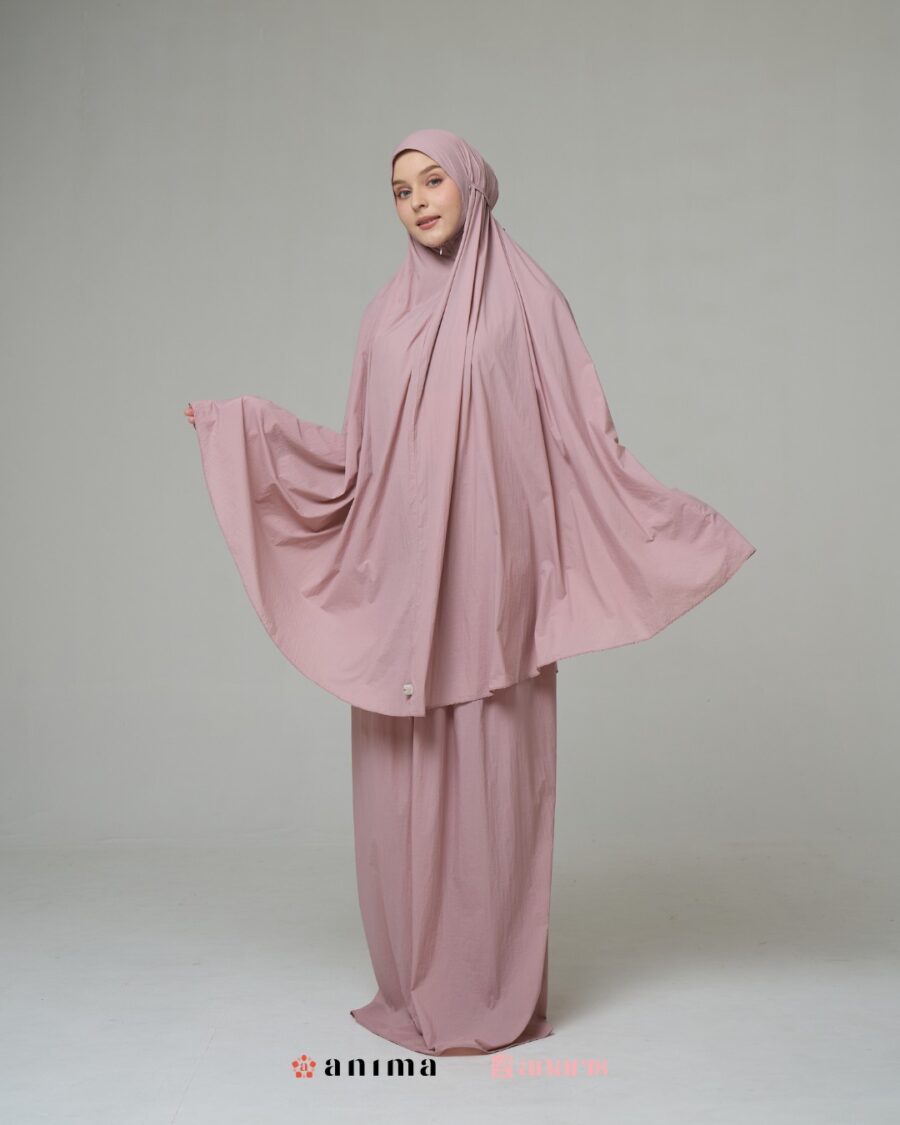 Mukena 2in1 Travela Series Pink Peony AnarisXAnima - Gambar 5