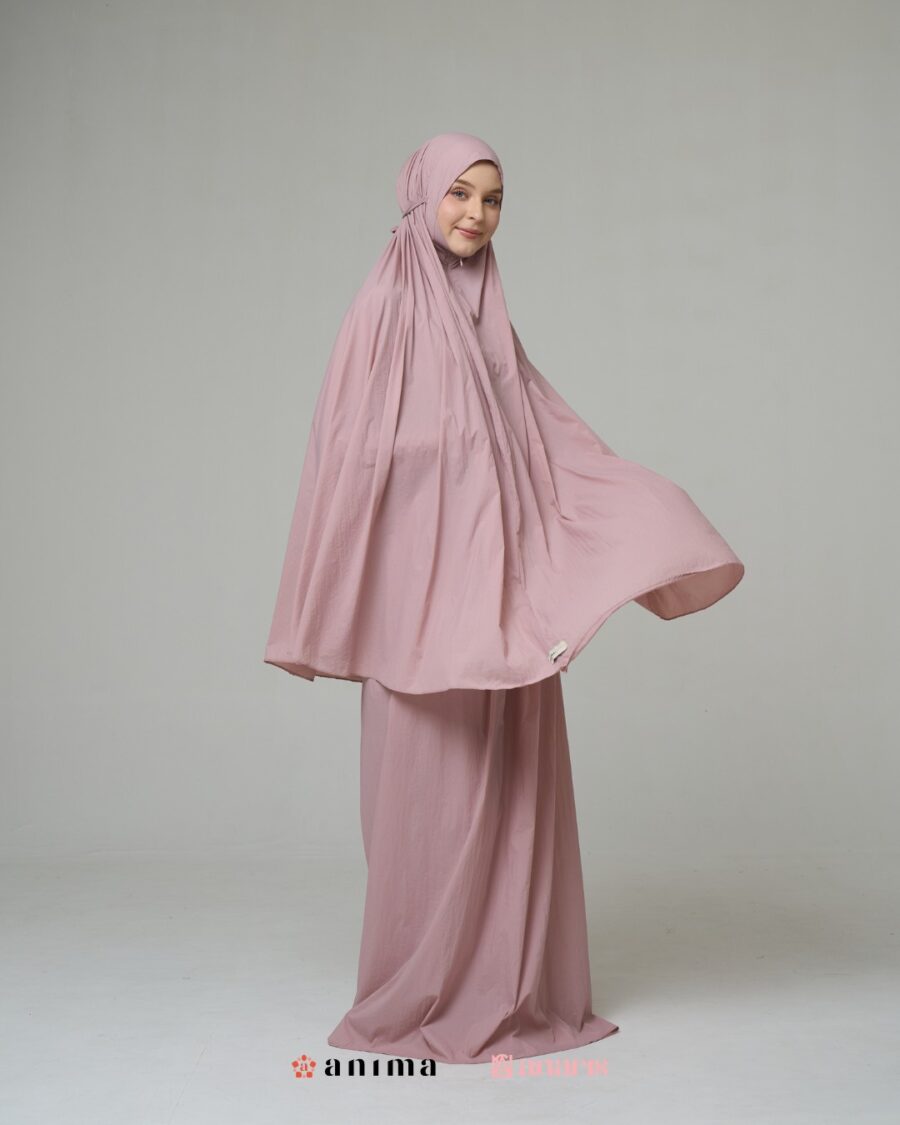 Mukena 2in1 Travela Series Pink Peony AnarisXAnima - Gambar 4