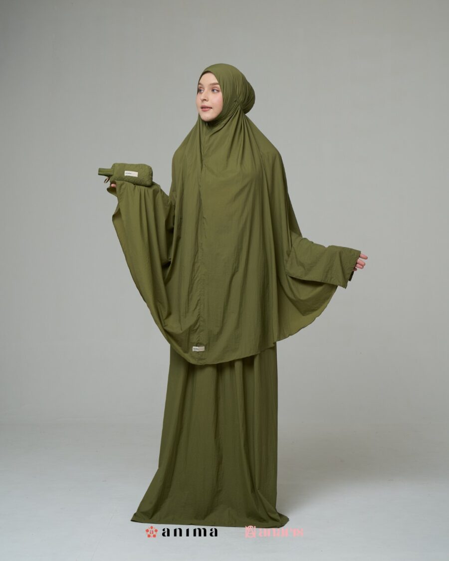 Mukena 2in1 Travela Series Olive AnarisXAnima - Gambar 3