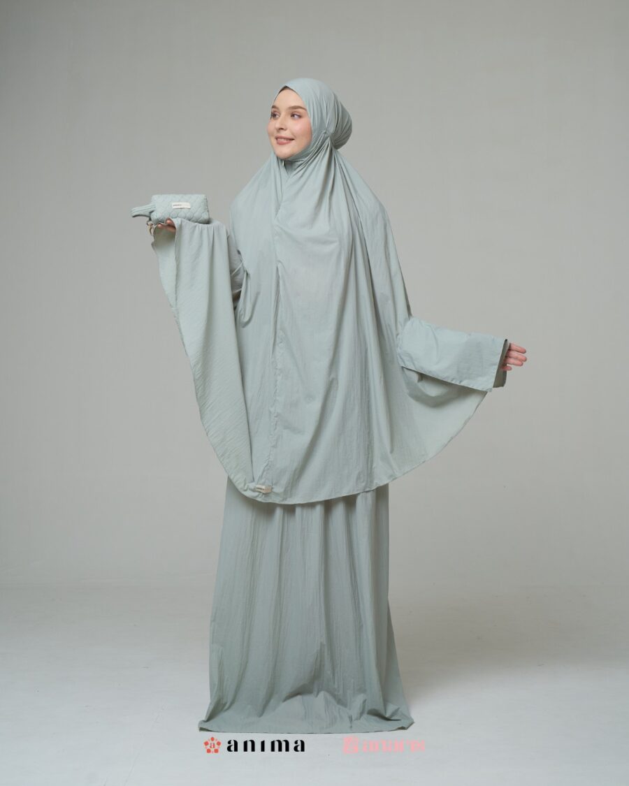 Mukena 2in1 Travela Series Soft Green AnarisXAnima - Gambar 2
