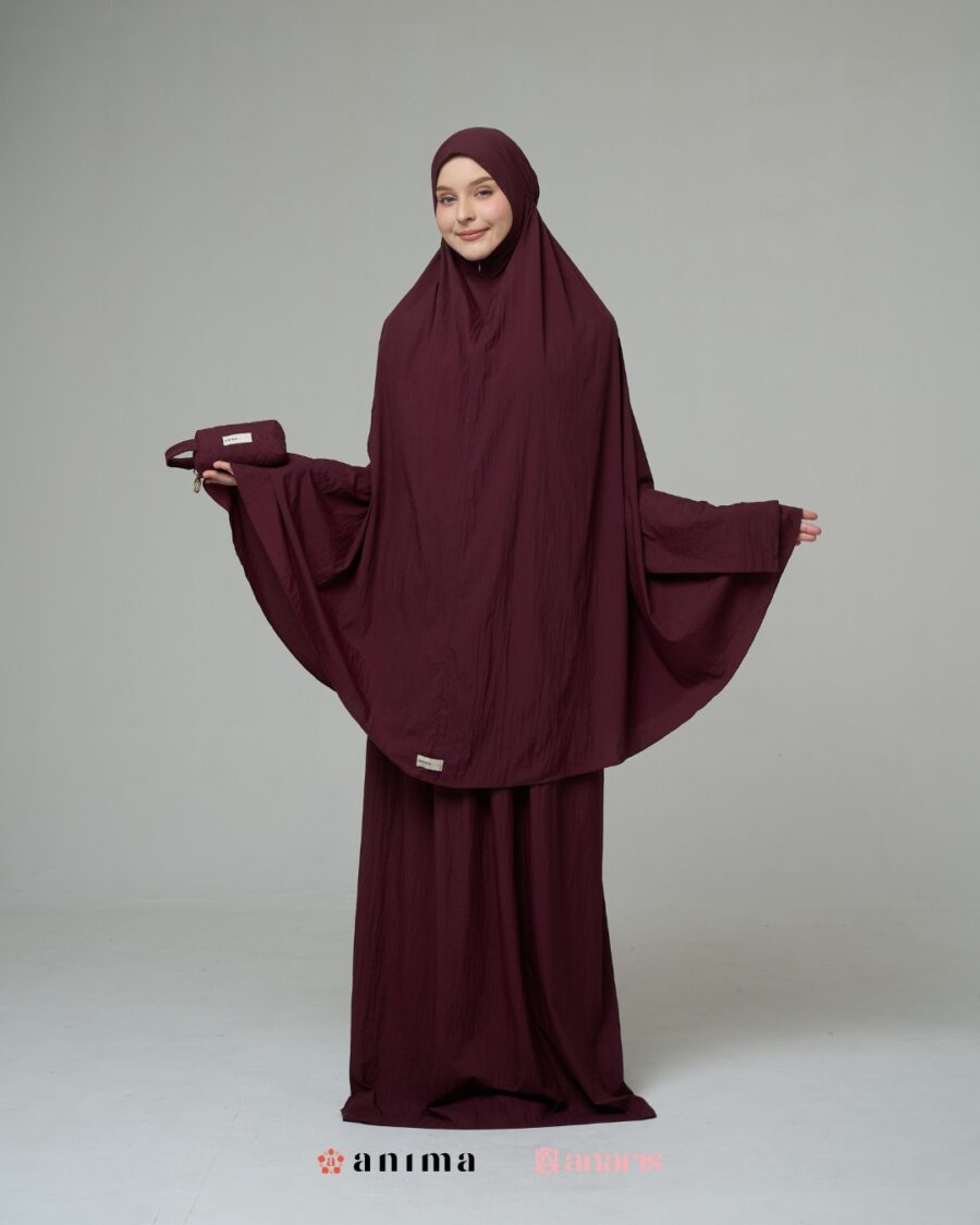 Mukena 2in1 Travela Series Prune AnarisXAnima - Gambar 2