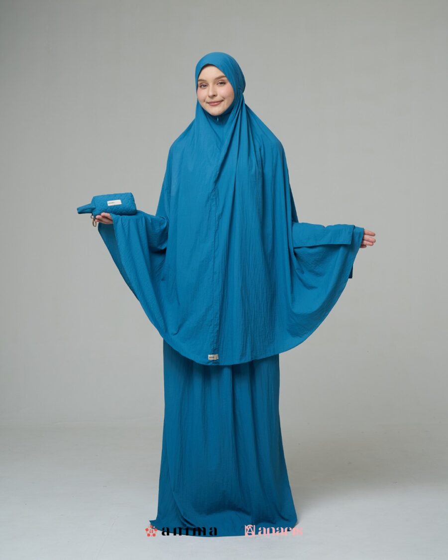 Mukena 2in1 Travela Series Marlin Blue AnarisXAnima - Gambar 2