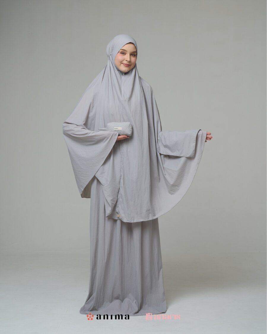 Mukena 2in1 Travela Series Light Grey AnarisXAnima - Gambar 2