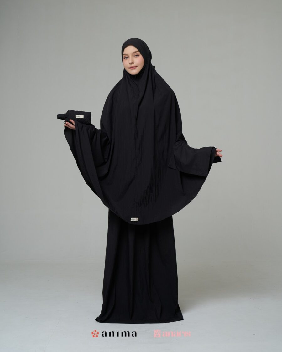 Mukena 2in1 Travela Series Black AnarisXAnima