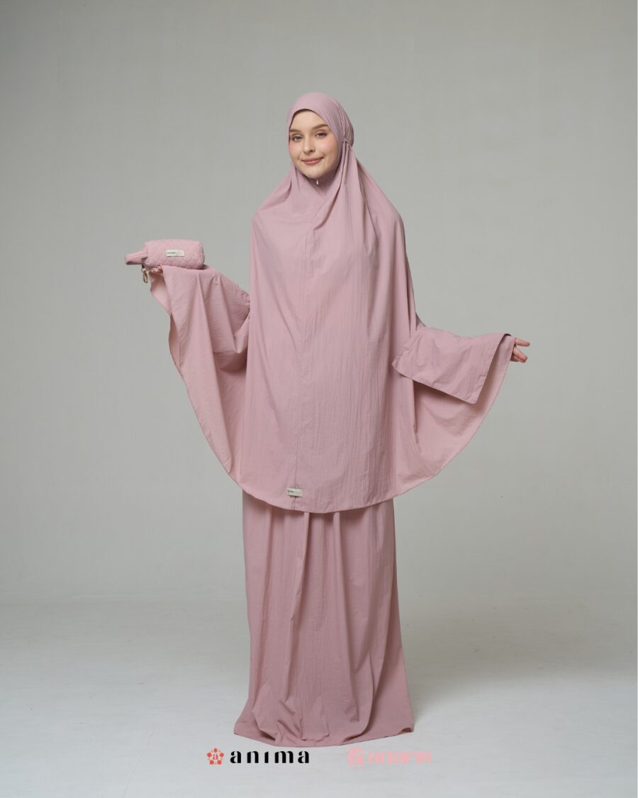 Mukena 2in1 Travela Series Pink Peony AnarisXAnima - Gambar 2