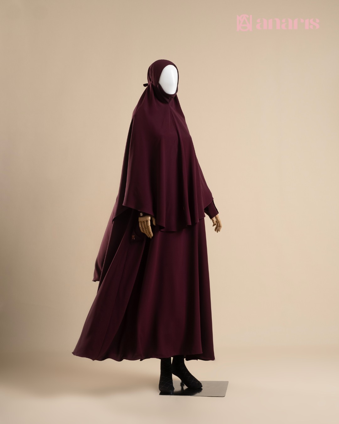 Yuna Abaya Oneset series Plum - Gambar 3