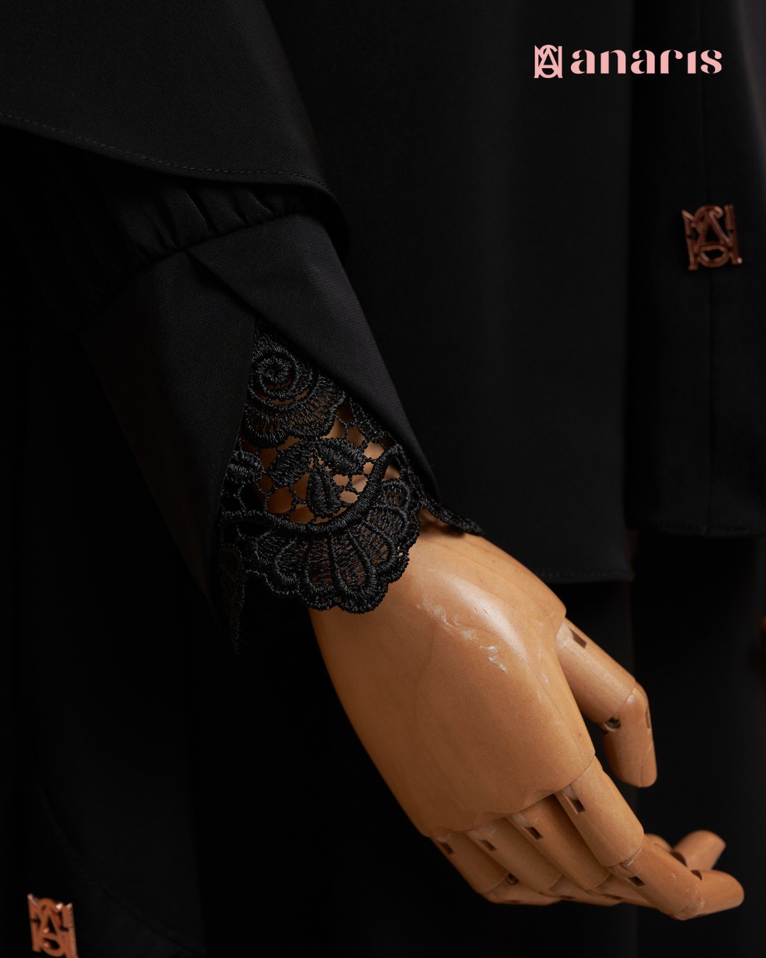 Yasmin Abaya Oneset Series Black - Gambar 2