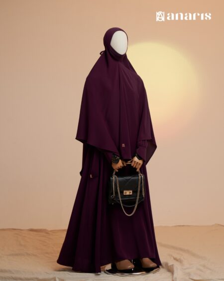 Yasmin Abaya Oneset Series Plum