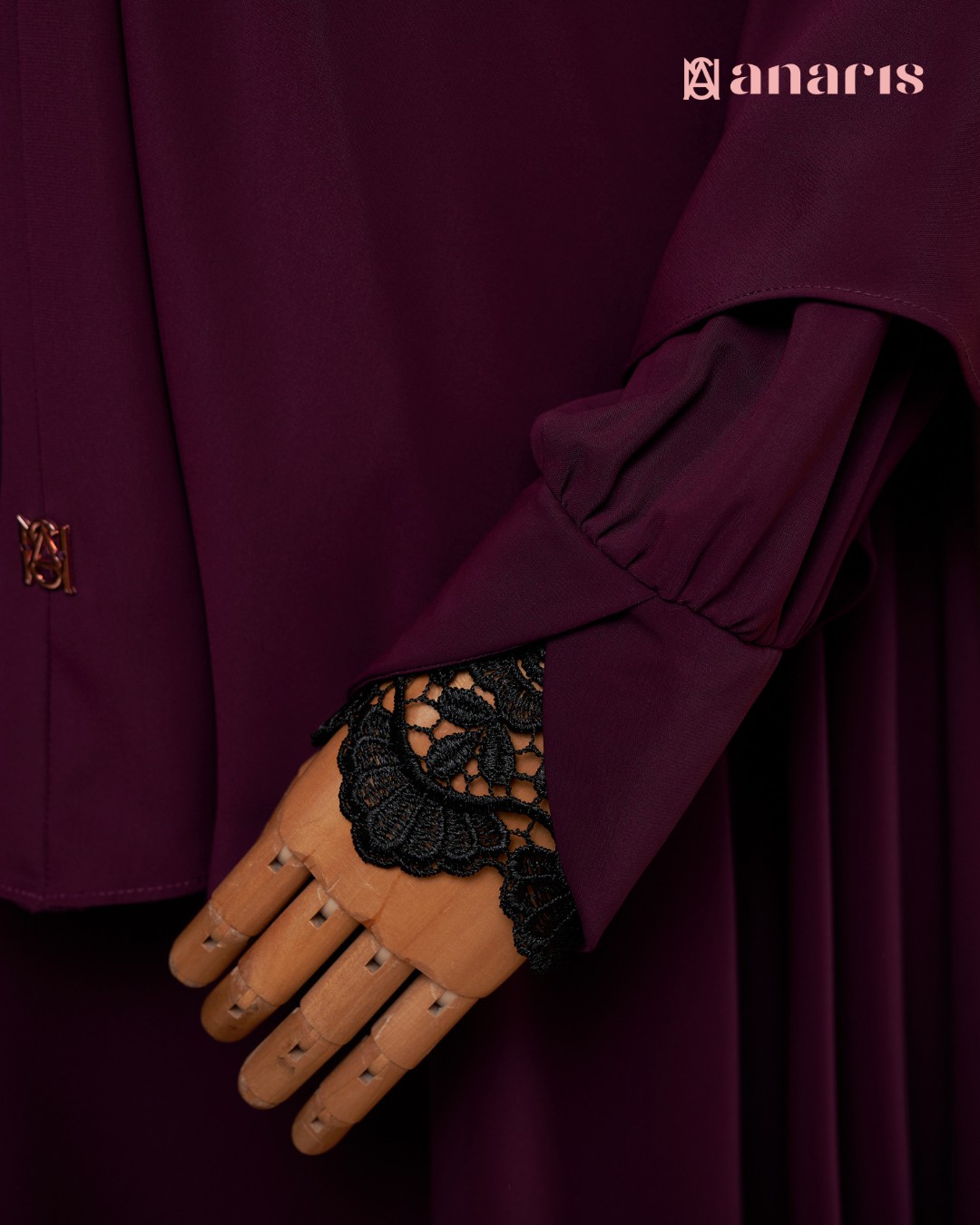 Yasmin Abaya Oneset Series Plum - Gambar 4