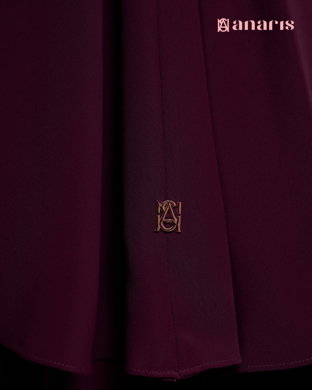 Yasmin Abaya Oneset Series Plum - Gambar 3